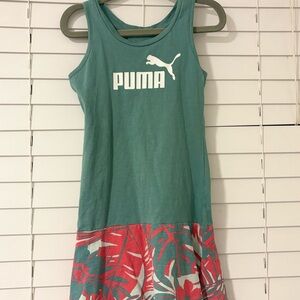 Puma Kids Teal Dress with Red Floral Accents